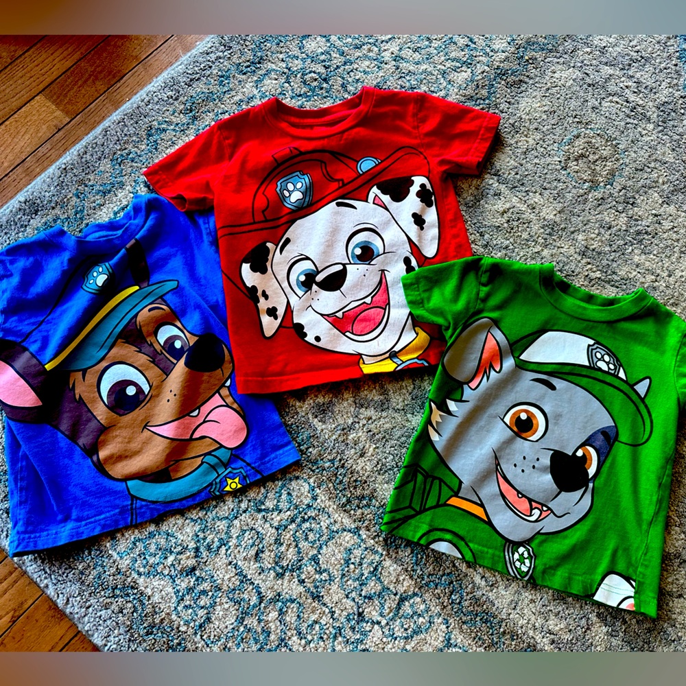 Paw Patrol t-shirts; Nickelodeon size 2T; Chase, Marshall and Rocky